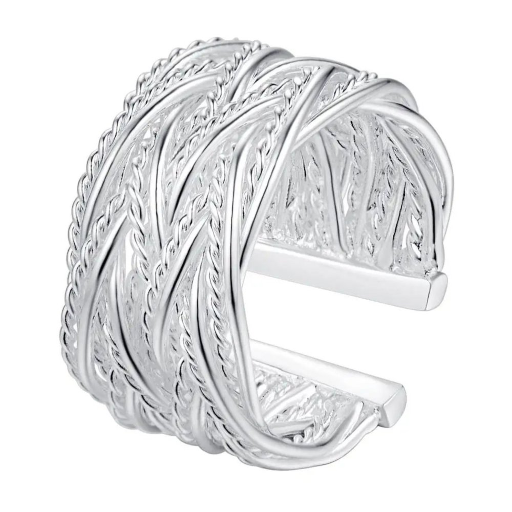 💎 Adjustable Ring 925 Sterling Silver Elegant Jewelry Gift - Picture 1 of 3